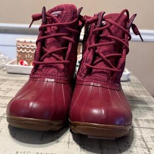 Sperry Maroon Waterproof Boots